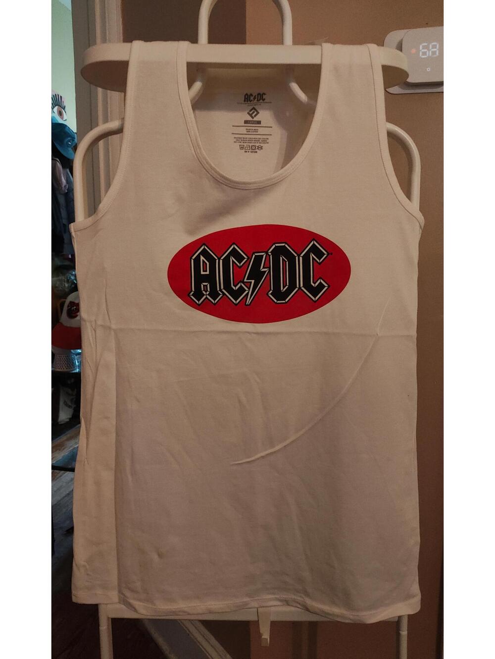 NEW - AC/DC - official white tank top muscle shirt style exercise - Large - NWT